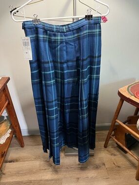Pendleton Navy and Teal Plaid Maxi Skirt